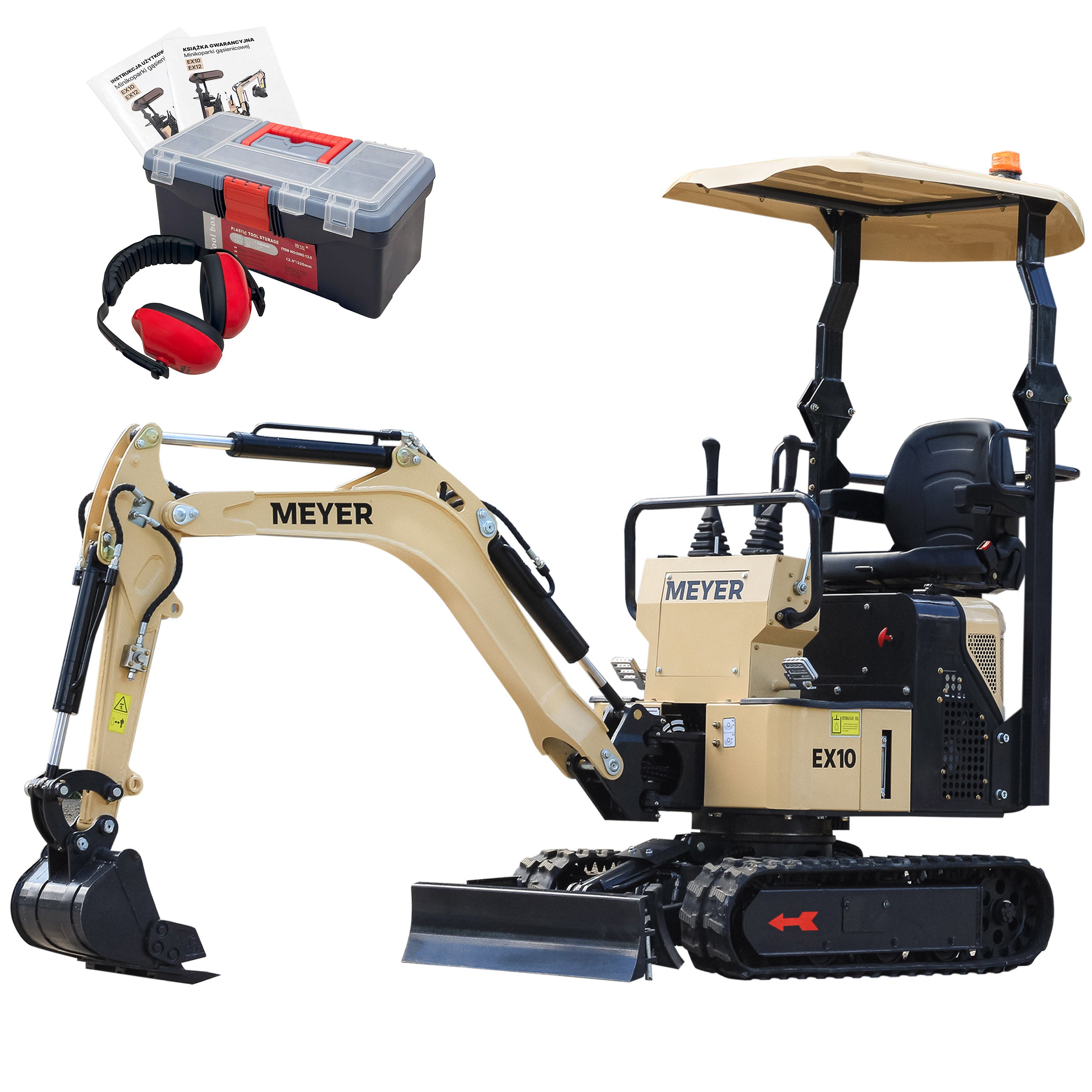 Minikoparka gąsienicowa MEYER EX10 - skrętne ramię, silnik Briggs & Stratton, rozsuwane gąsienice