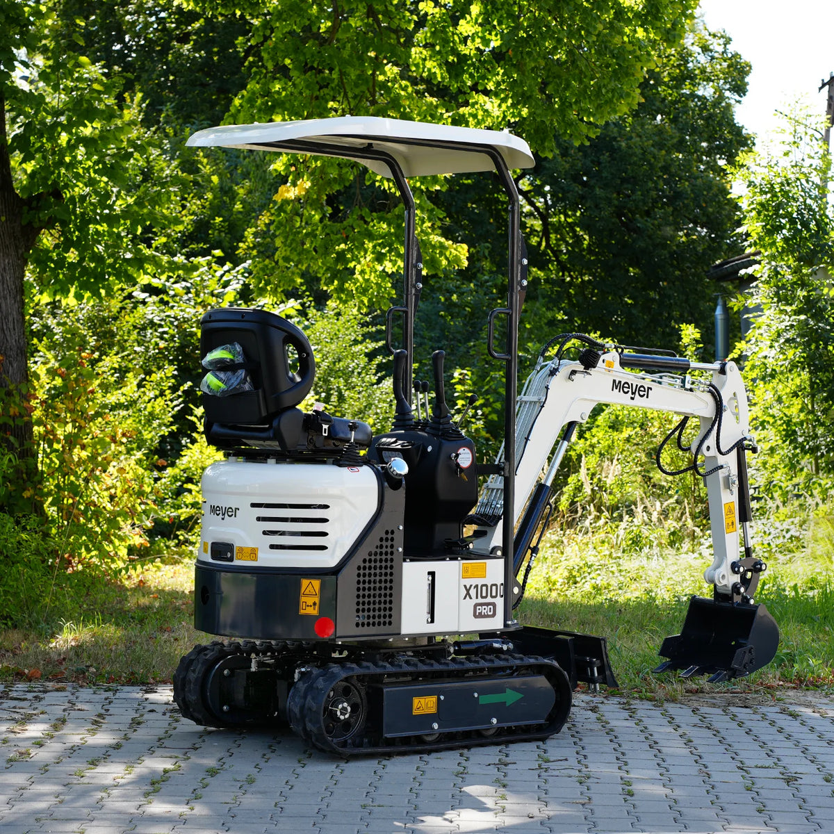Minikoparka gąsienicowa MEYER X1000 PRO - skrętne ramię, rozsuwane gąsienice