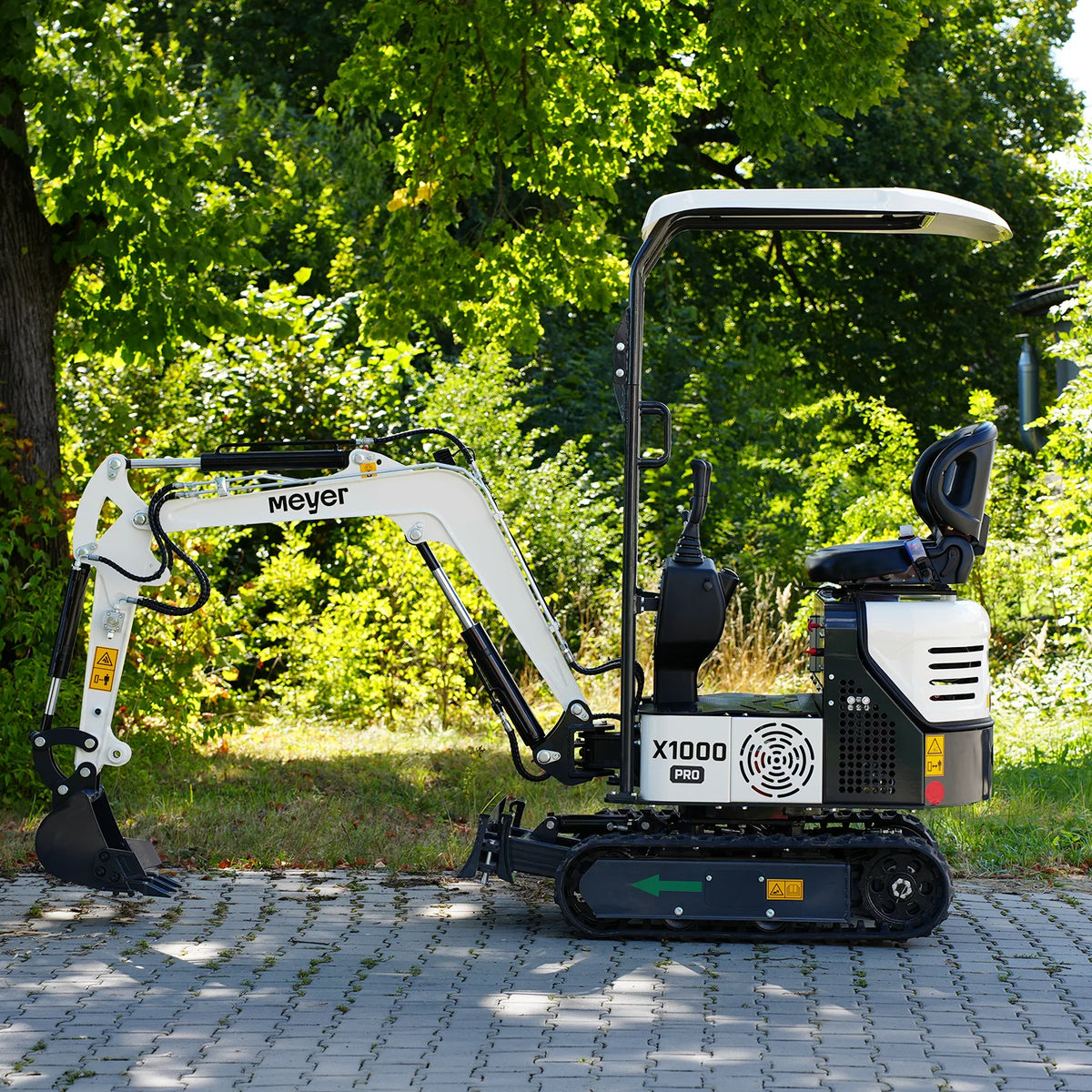 Minikoparka gąsienicowa MEYER X1000 PRO - skrętne ramię, rozsuwane gąsienice