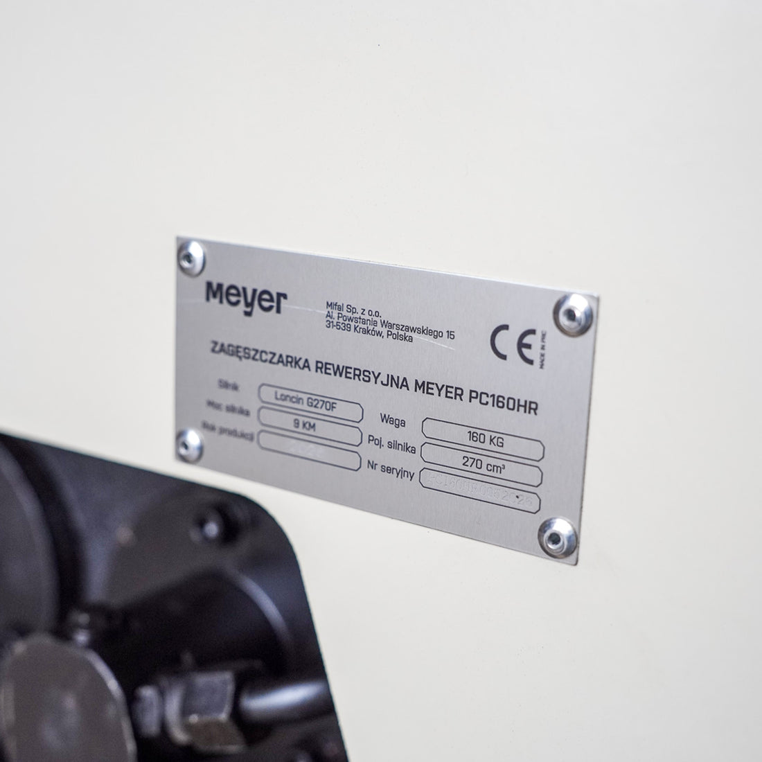 Zagęszczarka z rewersem hydraulicznym MEYER PC160HR