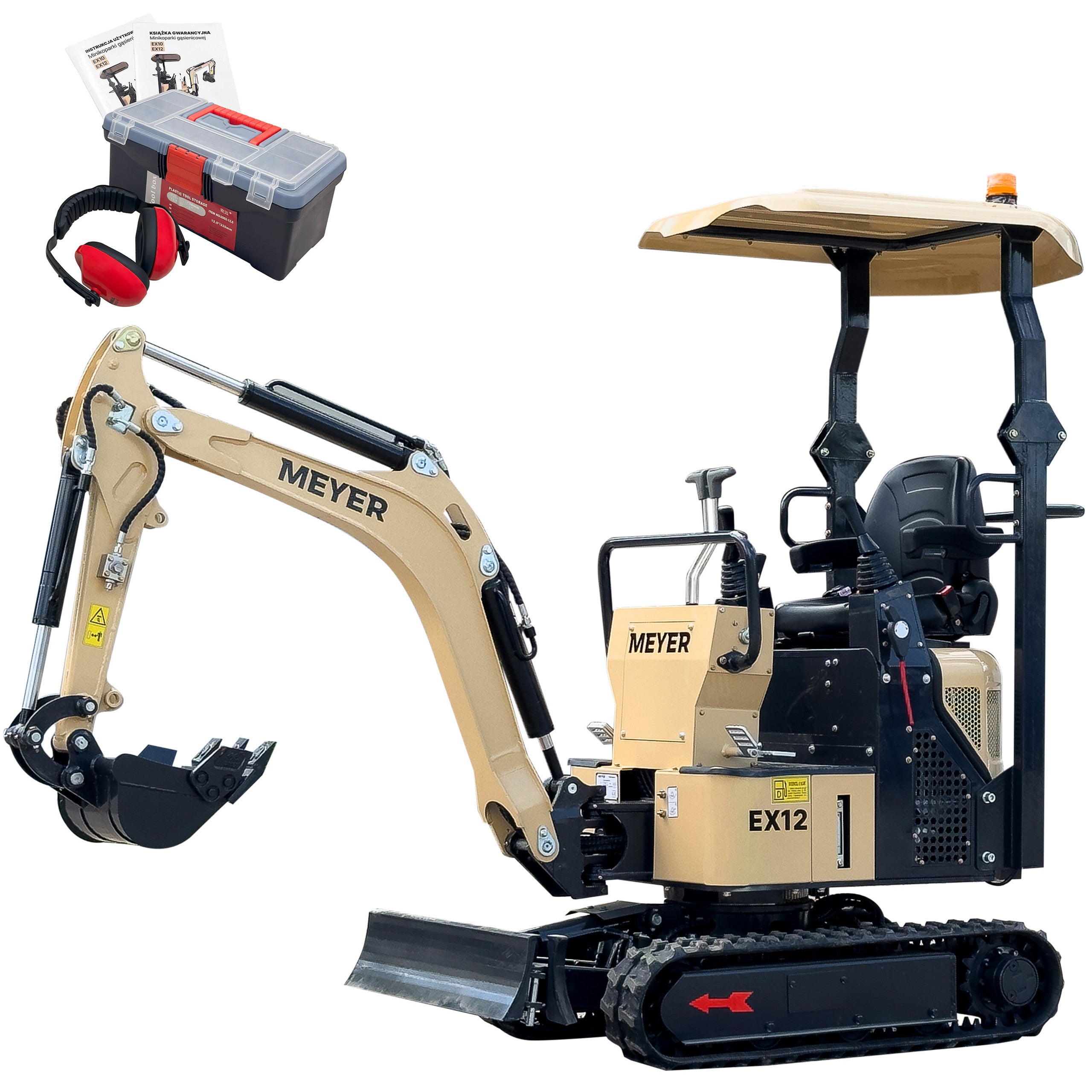 Minikoparka gąsienicowa MEYER EX12 - skrętne ramię, joystick