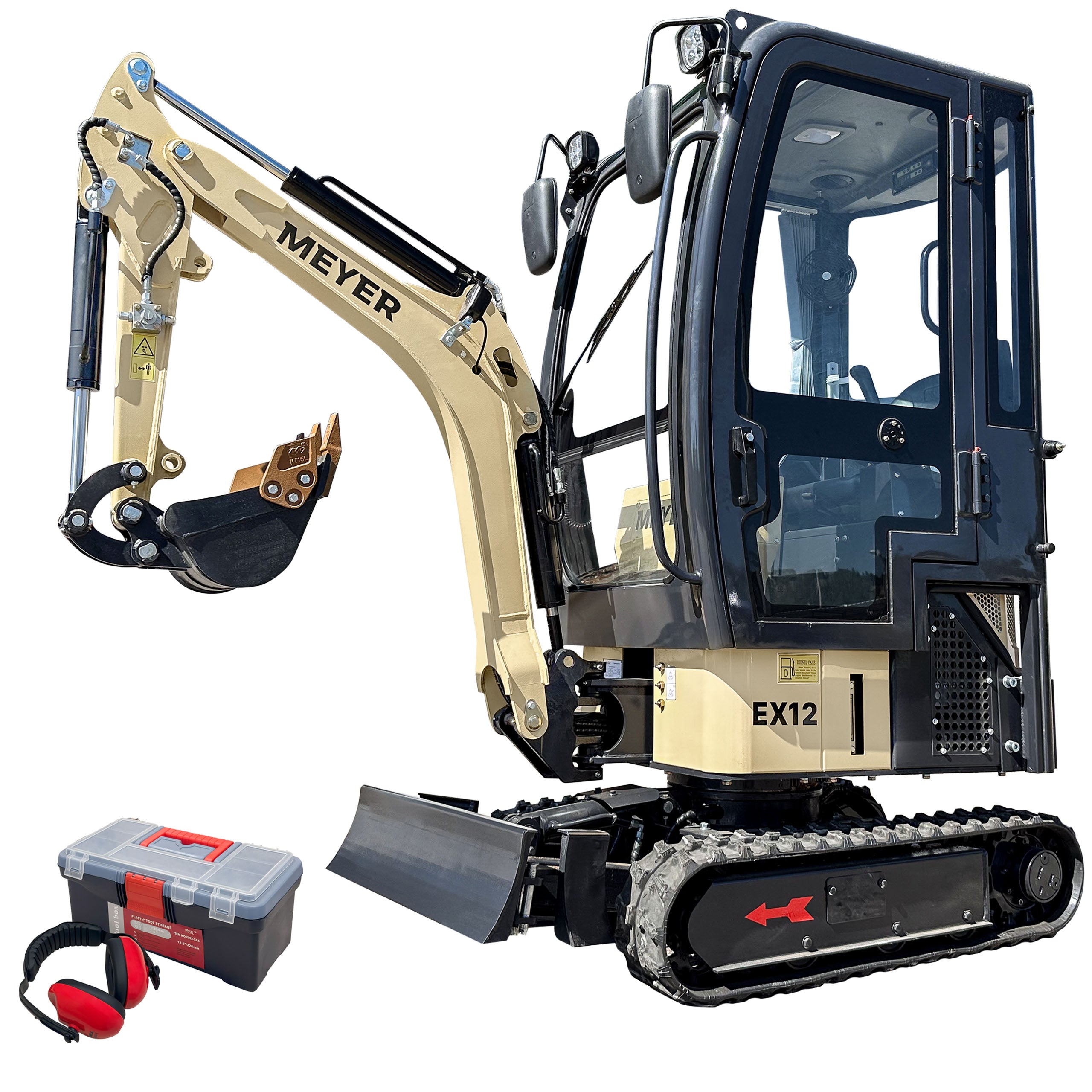 Minikoparka gąsienicowa MEYER EX12 z kabiną - skrętne ramię, joystick